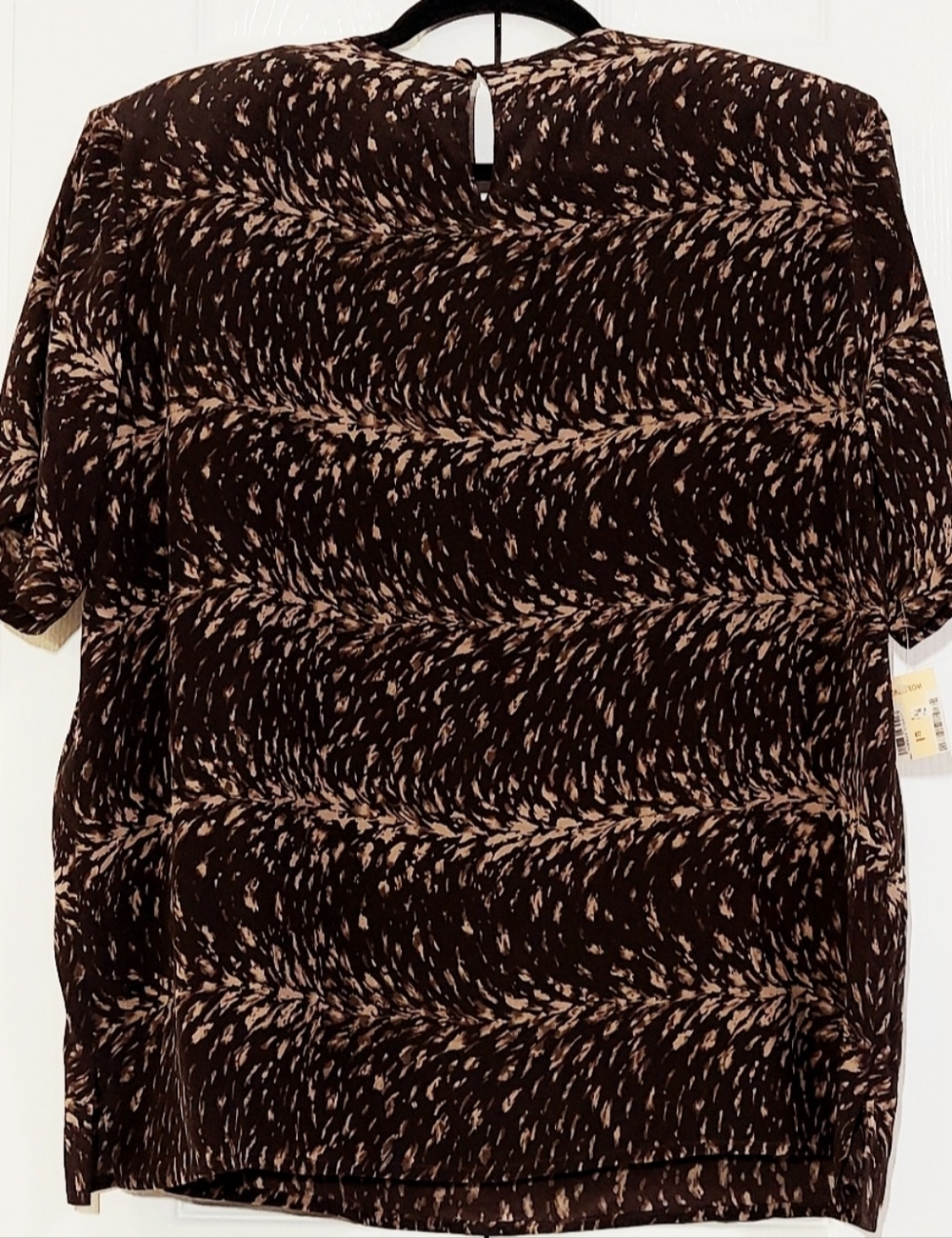 Nora Noh Top, Size XL, New, 100% Silk, "Feather Java" Round Neck - Picture 5 of 7